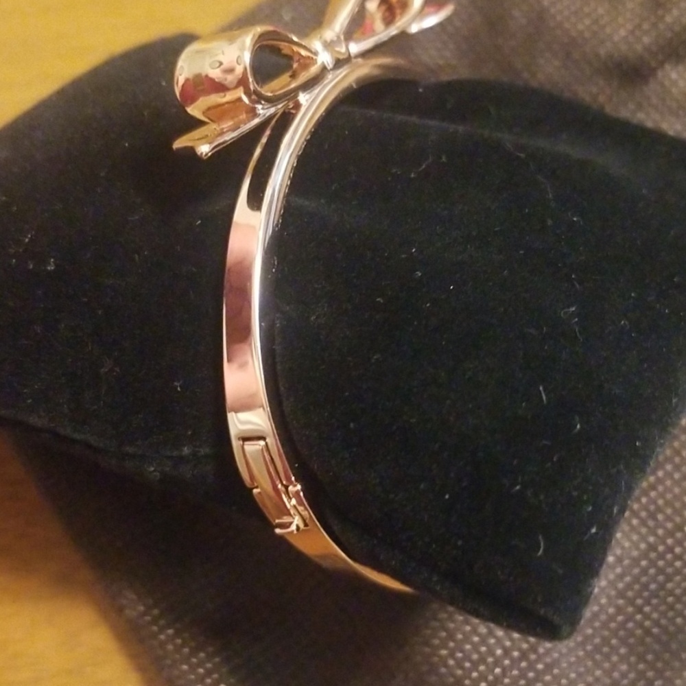 Kate Spade "Love Notes" Rose Gold Hinged Bracelet - Picture 3 of 5